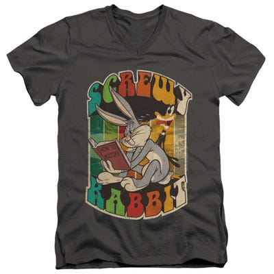 Looney Tunes Bugs Bunny Screwy Rabbit V-Neck T-Shirt