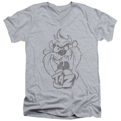 Looney Tunes Faded Taz V-Neck T-Shirt