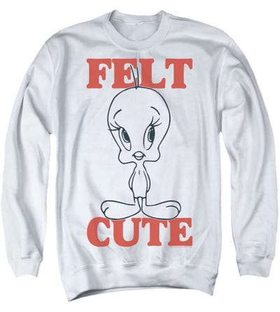 Looney Tunes Tweety Bird Felt Cute Sweatshirt