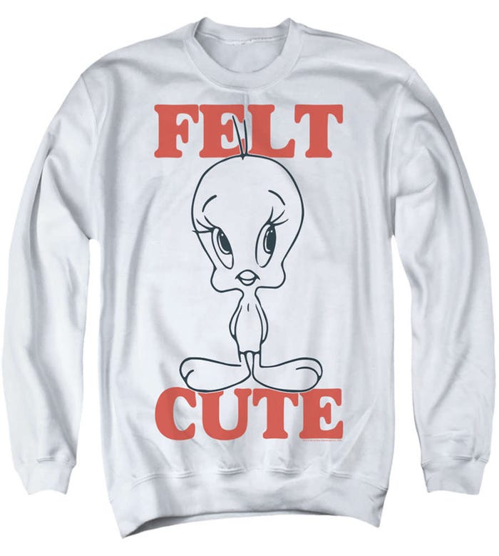Looney Tunes Tweety Bird Felt Cute Sweatshirt