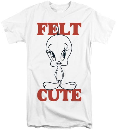Looney Tunes Tweety Bird Felt Cute Tall T-Shirt