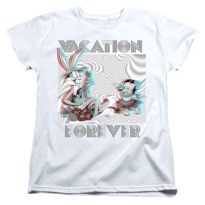 Looney Tunes Bugs Bunny Vacation Forever Womens T-Shirt