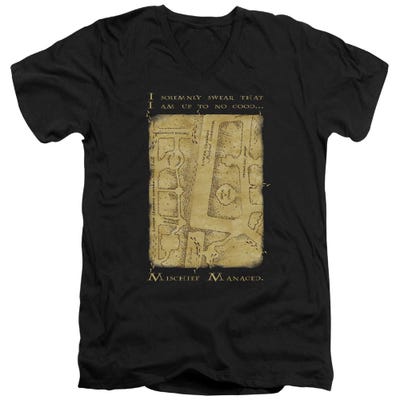 Maraunder's Map Interior Words Harry Potter V-Neck T-Shirt