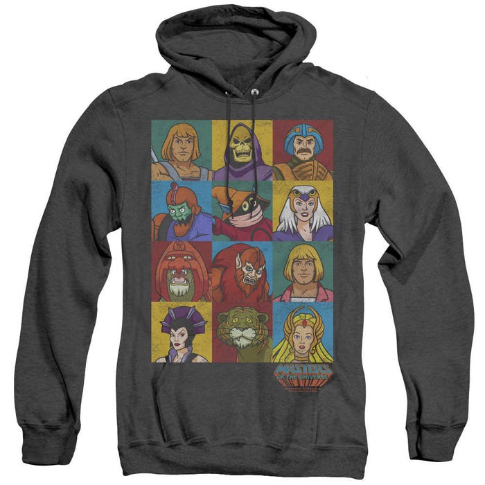 Masters of the Universe All Character Heads Design Adult Heather Hoodie