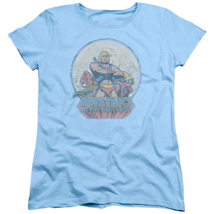 Masters of the Universe He Man and Crew Womens T-Shirt