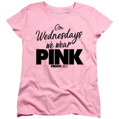 Mean Girls On Wednesday We Wear Pink Womens T-Shirt