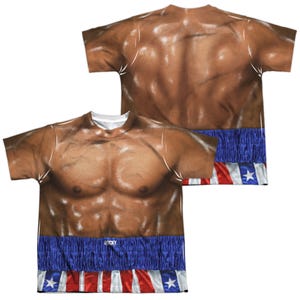 Rocky Apollo Costume Back & Front Kids Sublimation T-Shirt