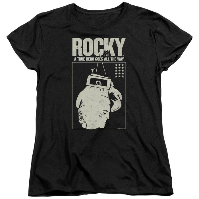 Rocky A True Hero Goes All The Way Womens T-Shirt