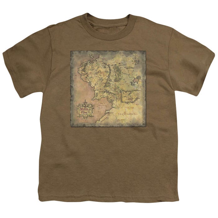 Middle Earth Map Lord Of The Rings Kids T-Shirt