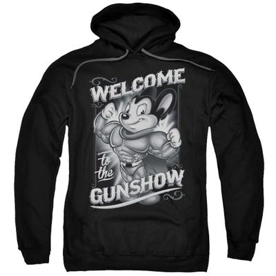 Mighty Mouse Black & White Welcome to the Gunshow Hoodie
