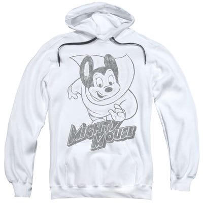 Mighty Mouse Graystyle Pencil Sketch Hoodie