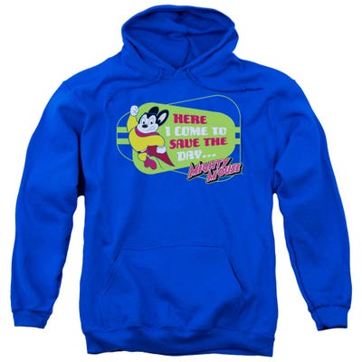 Mighty Mouse Here I Come Retro Logo Hoodie