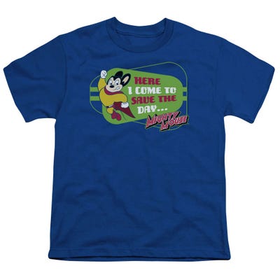 Mighty Mouse Here I Come Retro Logo Kids T-Shirt