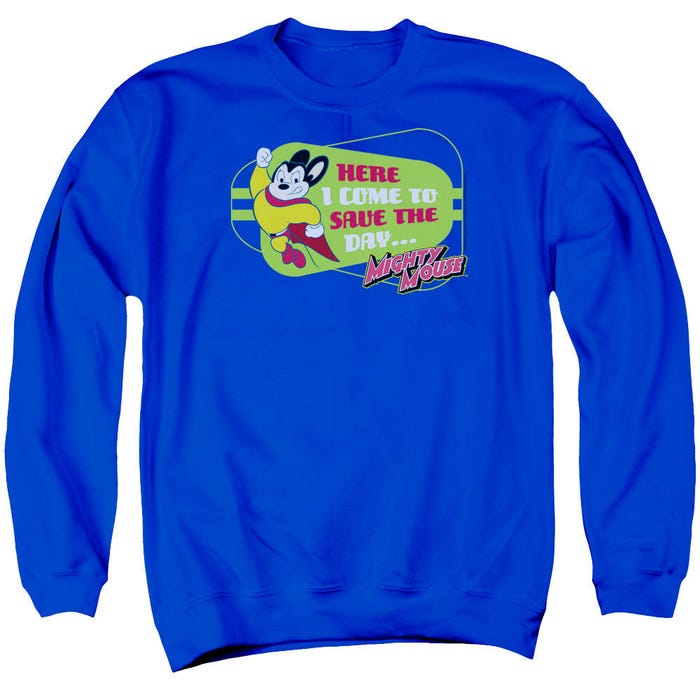 Mighty Mouse Here I Come Retro Logo Sweatshirt
