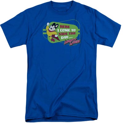 Mighty Mouse Here I Come Retro Logo Tall T-Shirt