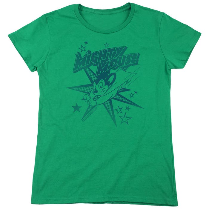 Mighty Mouse One Color Logo Womens T-Shirt