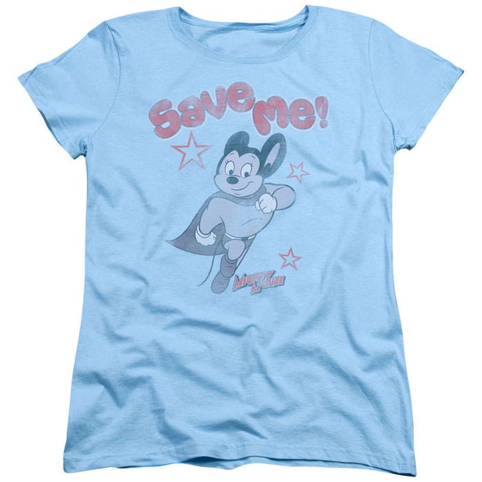 Mighty Mouse Save Me Classic Logo Womens T-Shirt