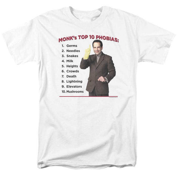 Monk Top 10 Phobias T-Shirt