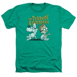 Mr. Peabody and Sherman Deep Conversation Retro Heather T-Shirt