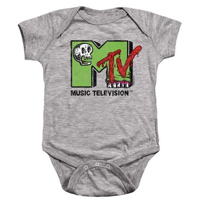 MTV SKULL AND MONSTER TEETH LOGO Baby Bodysuit