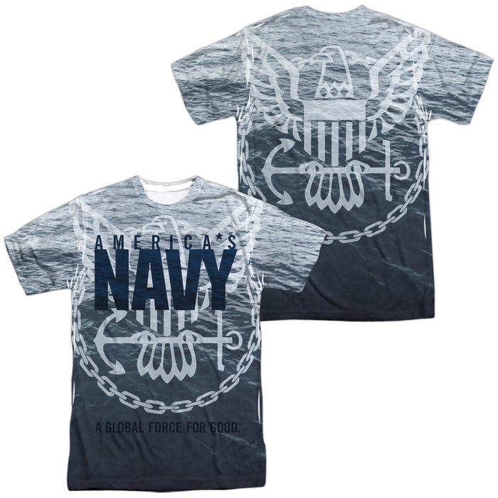 Navy Force For Good Front & Back Sublimation T-Shirt