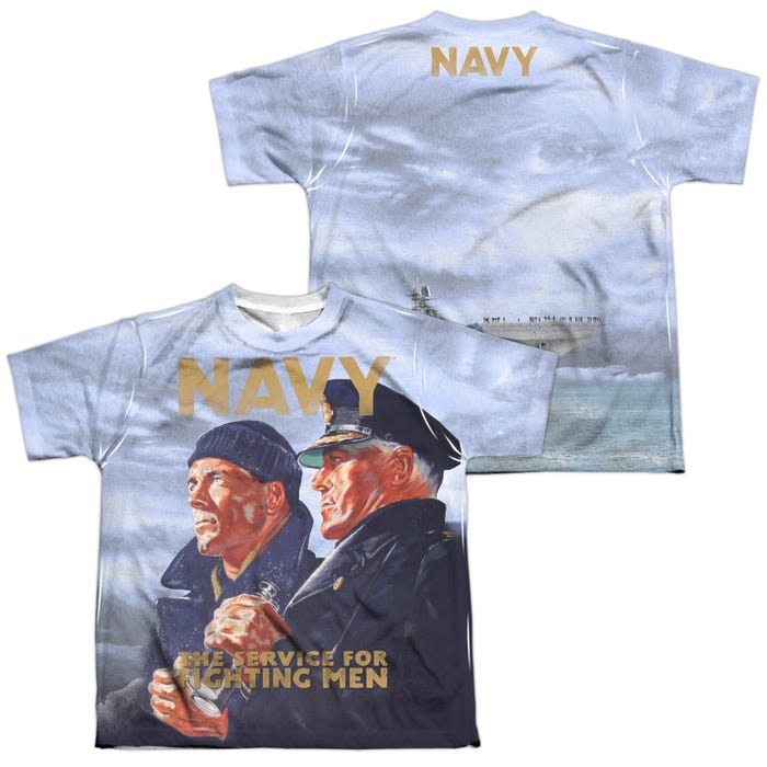 LONG GAZE UNITED STATES NAVY Back & Front Kids Sublimation T-Shirt