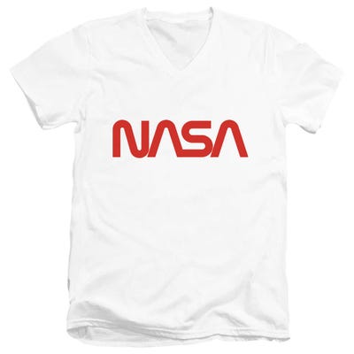 NASA Worm Logo V-Neck T-Shirt