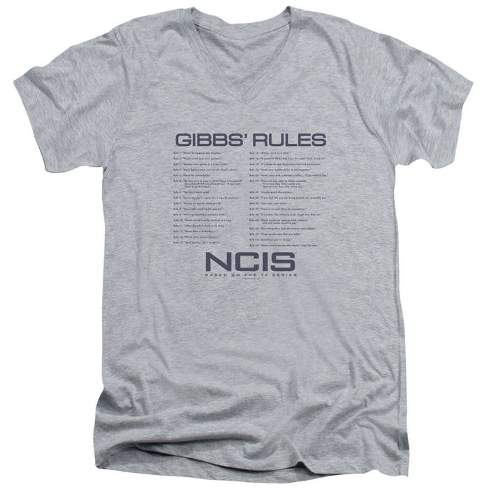 NCIS Gibbs Rules V-Neck T-Shirt
