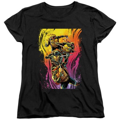 TMNT HOT RAINBOW WARRIORS Womens T-Shirt