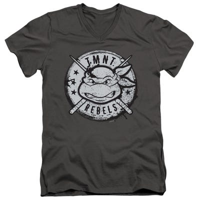 TMNT REBELS DISTRESSED LOGO V-Neck T-Shirt