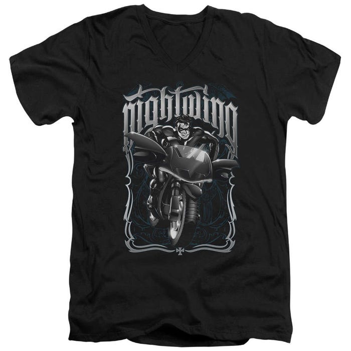 Nightwing Biker V-Neck T-Shirt