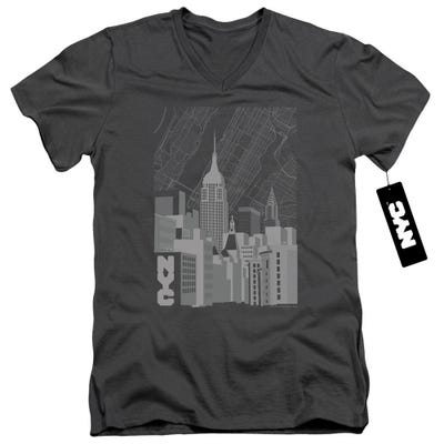 NYC Manhattan Monochrome V-Neck T-Shirt