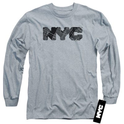 NYC MAP FILL Long Sleeve Shirt