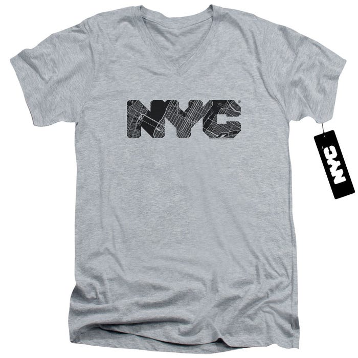 NYC MAP FILL V-Neck T-Shirt