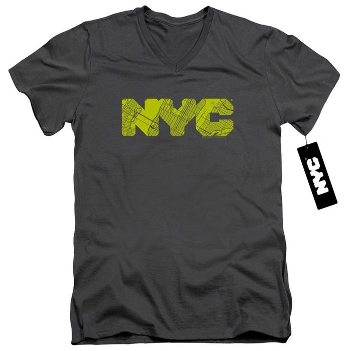 NYC MAP FILL V-Neck T-Shirt