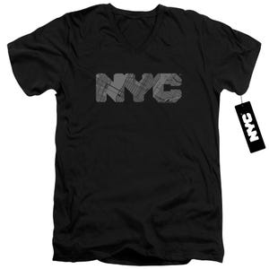 NYC MAP FILL New York City V-Neck T-Shirt