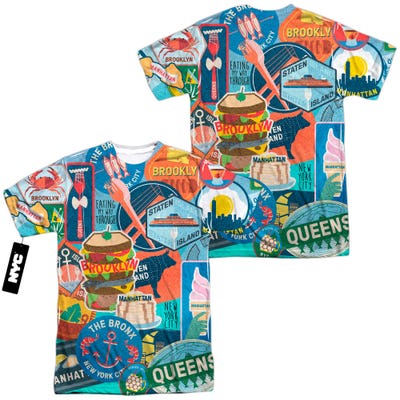NYC Eating Collage Sublimation T-Shirt