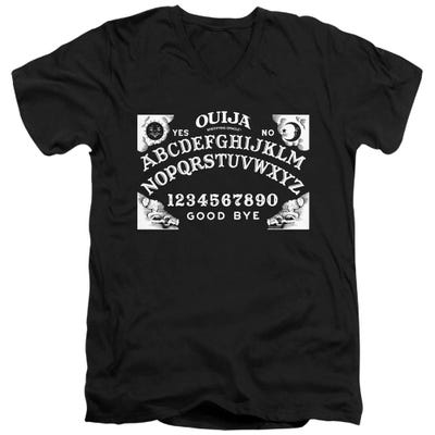 OUIJA Board on Black V-Neck T-Shirt