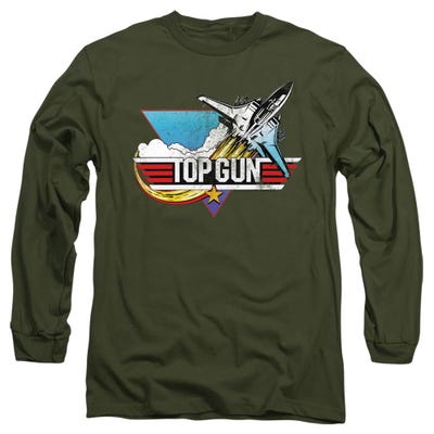 Top Gun Movie Distressed Logo Long Sleeve Shirt