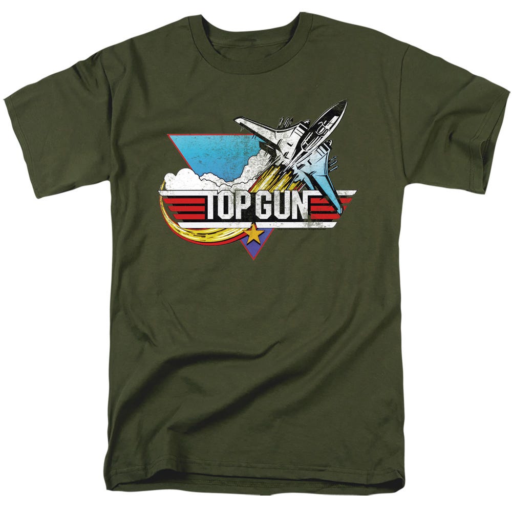 Boy's Top Gun Fighter Jet Logo Performance Tee - Royal Blue Heather - Large