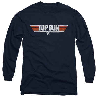 Official Top Gun Distressed Logo Long Sleeve Shirt