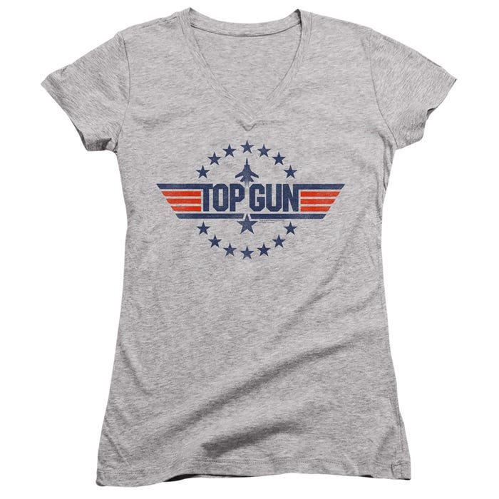 Top Gun Movie Star Logo Juniors V-Neck T-Shirt