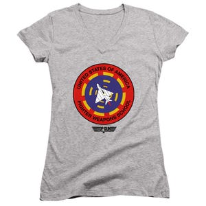 Top Gun Fighter Weapons School Juniors V-Neck T-Shirt