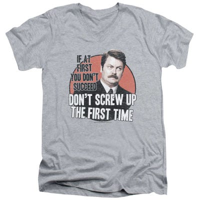 Parks and Recreation Don't Screw Up V-Neck T-Shirt