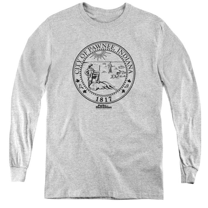 Parks and Recreation Pawnee Seal Kids Long Sleeve Shirt