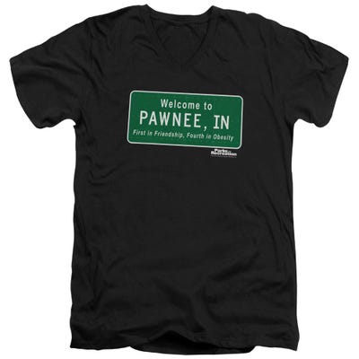 Parks and Recreation Pawnee Sign V-Neck T-Shirt