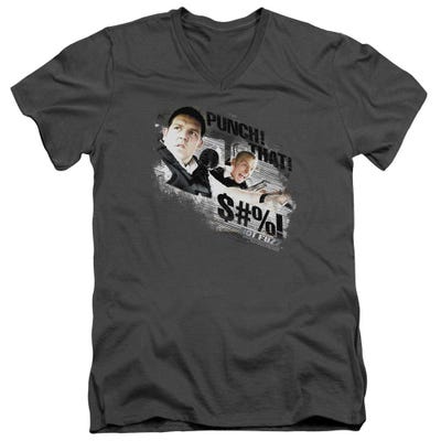 Punch That Hot Fuzz V-Neck T-Shirt