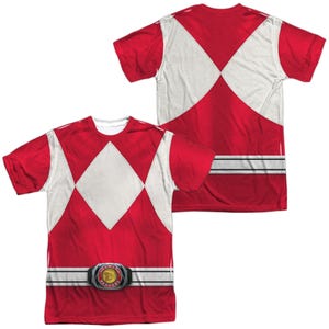 Red Power Ranger Costume Sublimation T-Shirt