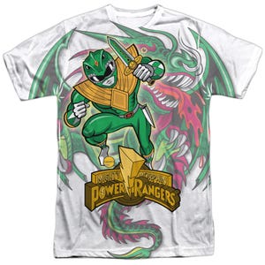 Green Power Rangers Action Sublimation T-Shirt