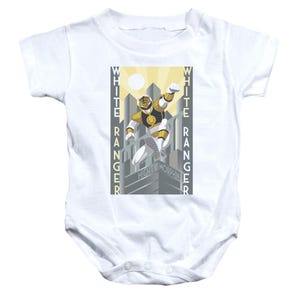 White Ranger Deco Baby Bodysuit